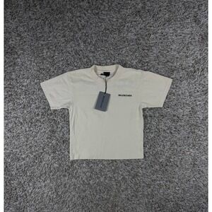 Balenciaga Kids T-Shirt Size 6 Ivory White Back Logo Tee NWT